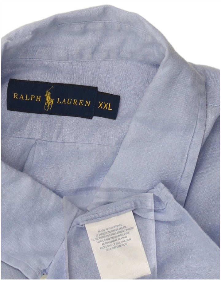 RALPH LAUREN Camicia da uomo 2XL Lino blu