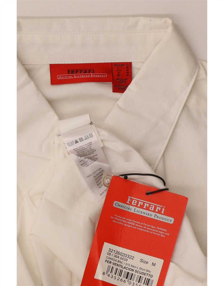 Camicia Ferrari Uomo Manica Corta Cotone Bianco Medio