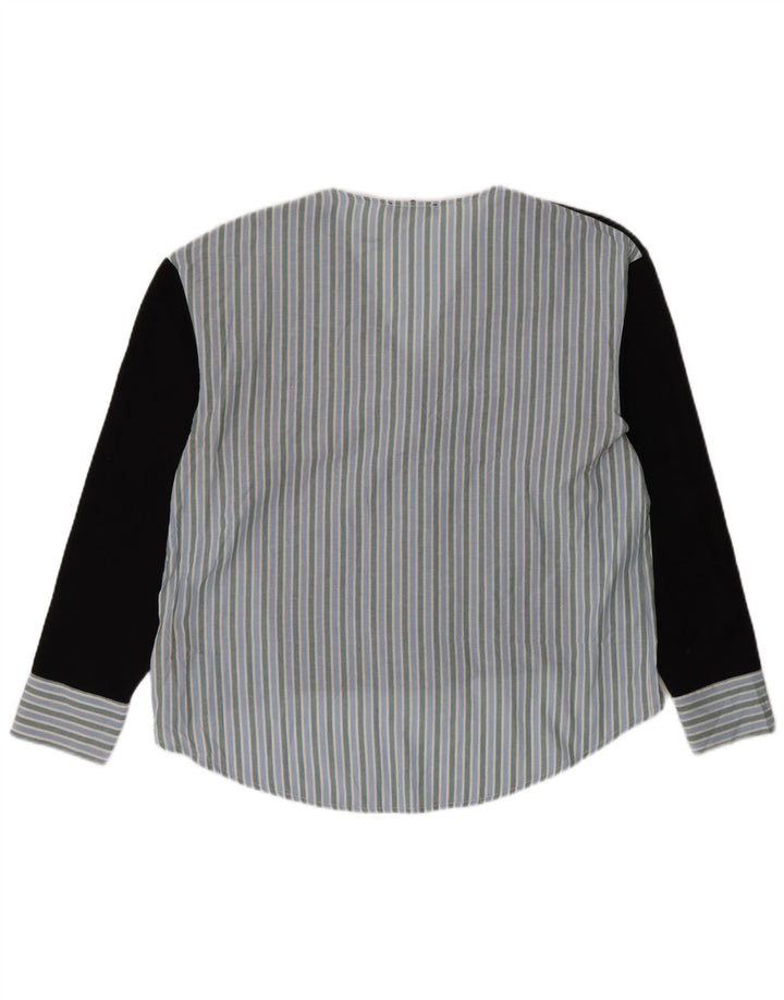 Camicia Zara da donna camicetta UK 14 cotone a righe nere medie