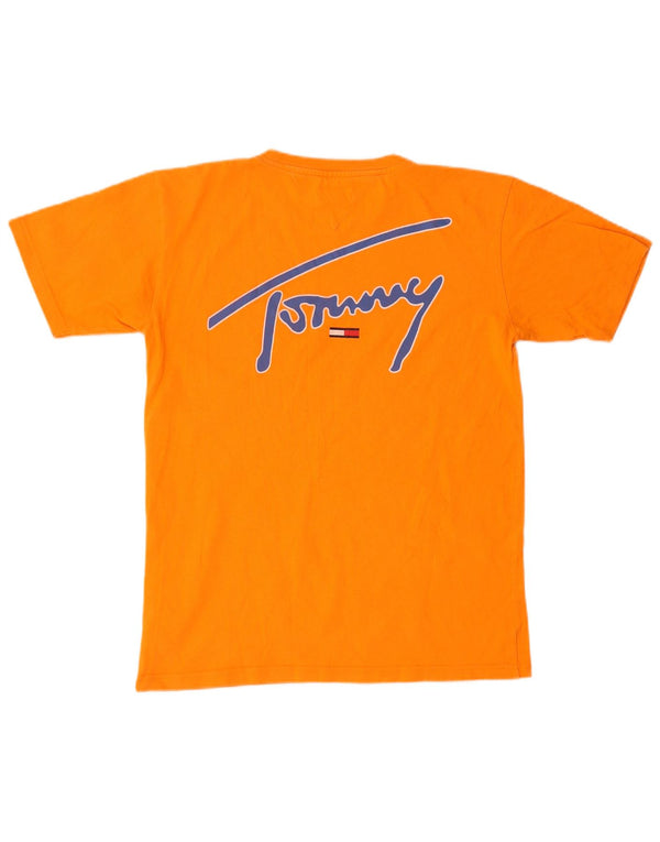 T-shirt grafica da uomo Tommy Hilfiger Top piccola in cotone arancione