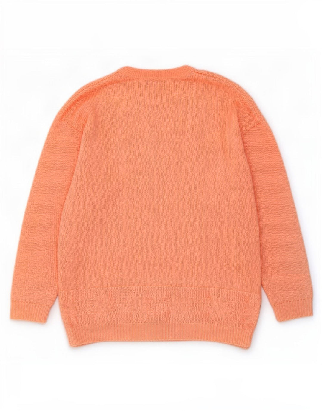 Maglione maglione girocollo da donna vintage UK 14 grande arancione