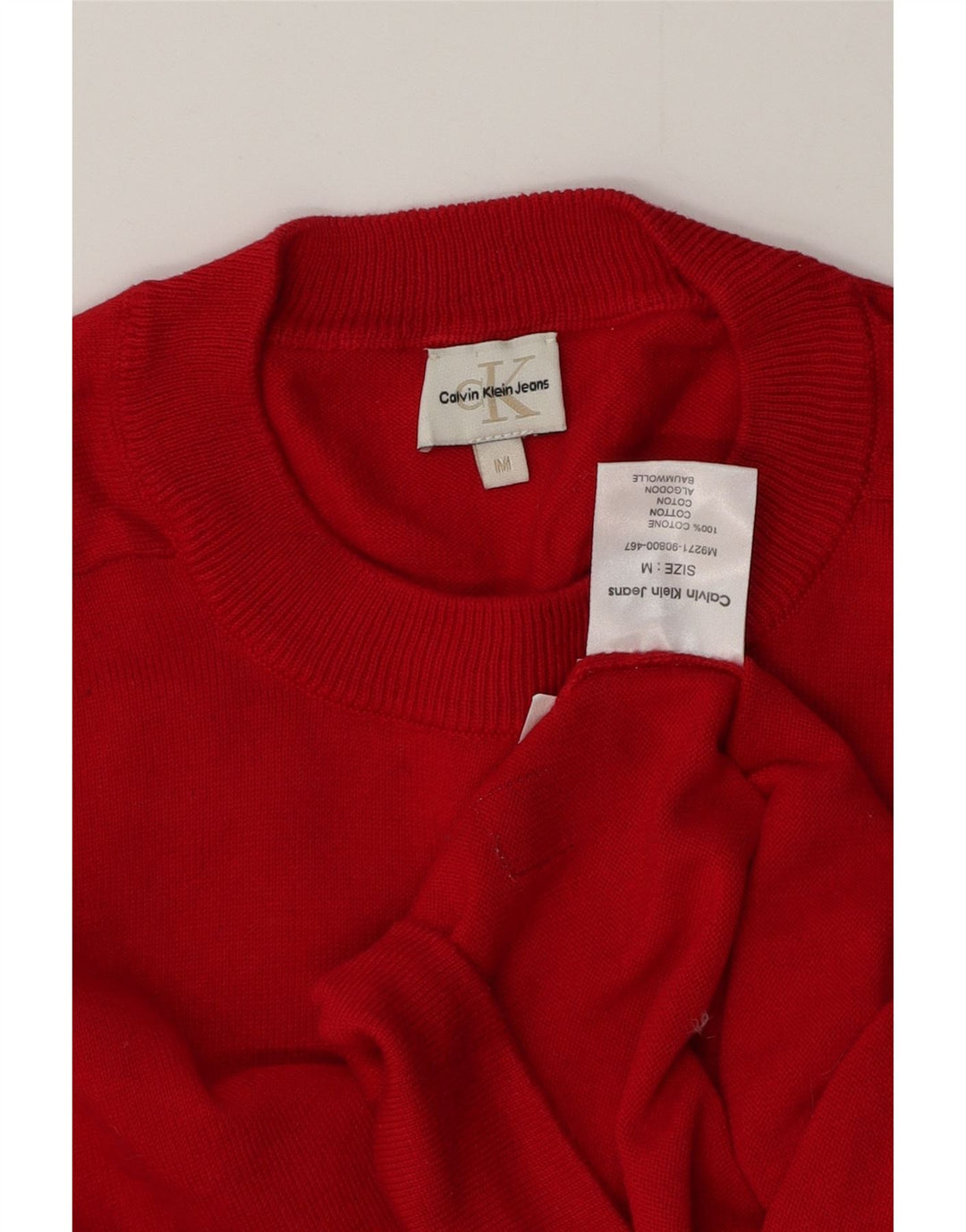Maglione maglione girocollo da uomo Calvin Klein Jeans in cotone rosso medio