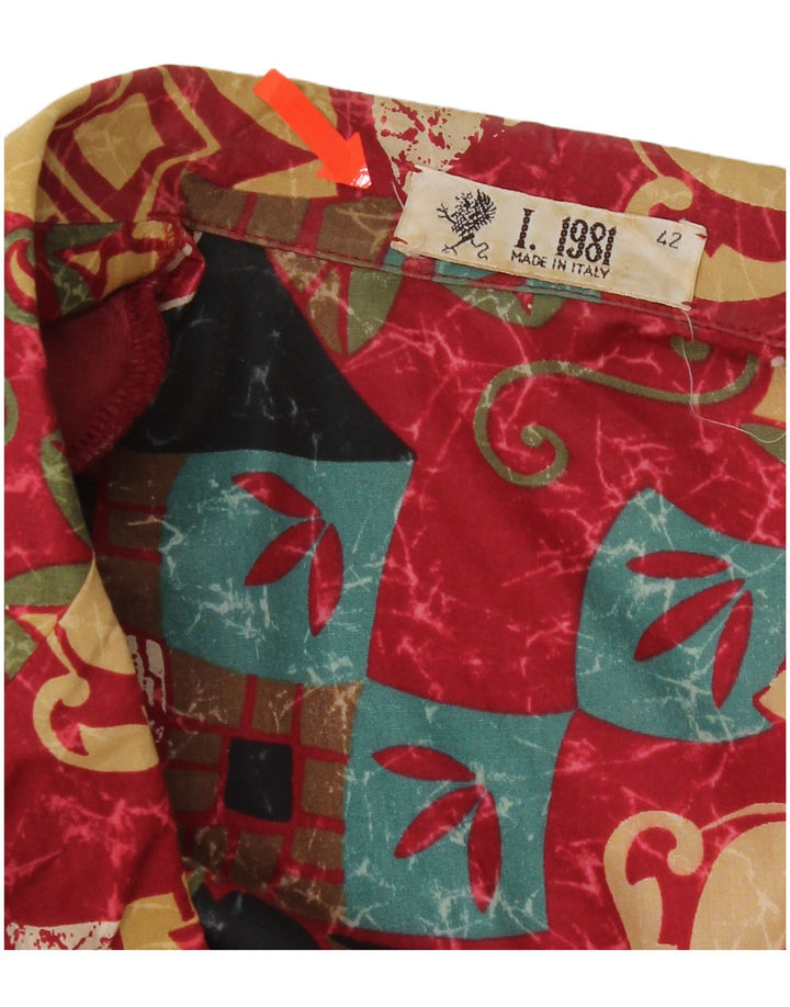 Giacca blazer vintage da donna con motivo astratto IT 42 Colorblock rosso medio