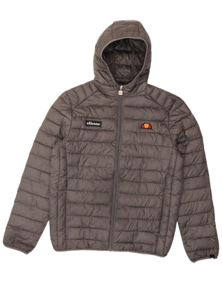 Giacca imbottita con cappuccio da uomo Ellesse UK 40 grande poliestere grigio