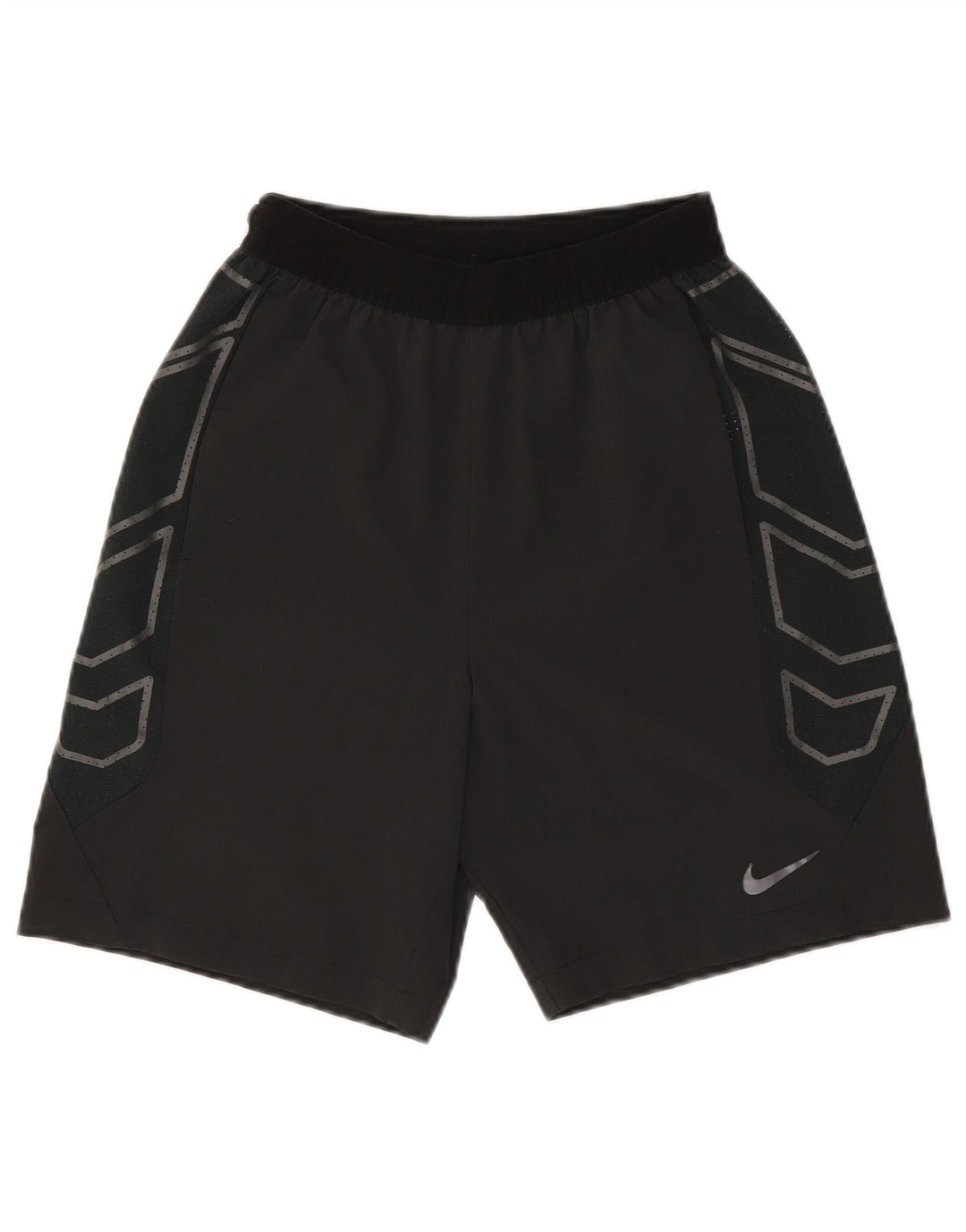 Pantaloncini sportivi grafici Nike da uomo piccoli in poliestere color block nero