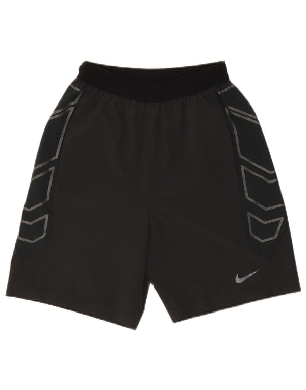 Pantaloncini sportivi grafici Nike da uomo piccoli in poliestere color block nero