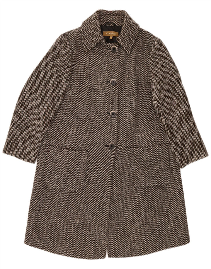 Cappotto Donna Conbipel IT 46 Large Grigio Lana Check
