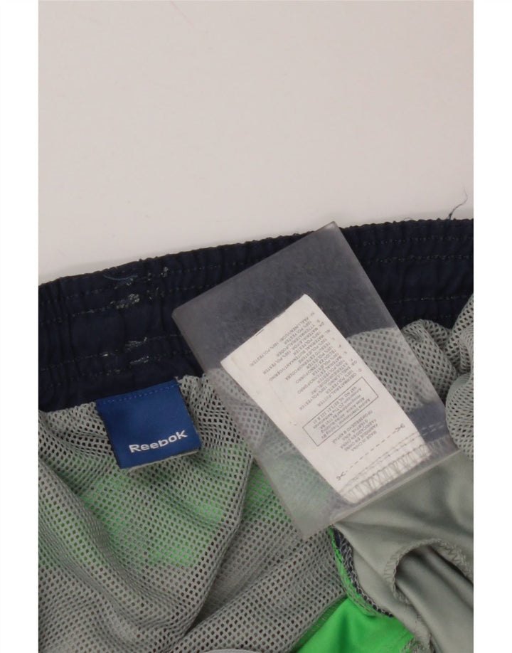 REEBOK Pantaloncini da bagno da uomo XL Verde Colourblock Poliestere