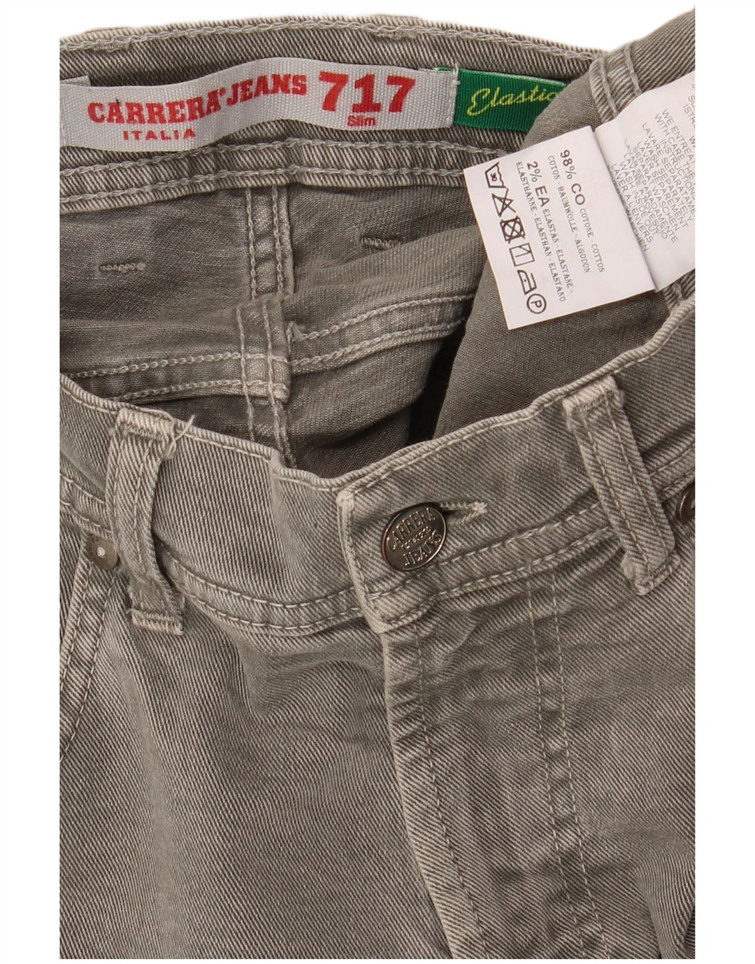 CARRERA Jeans 717 Slim da Uomo IT 48 Medio W33 L32 Cotone Grigio