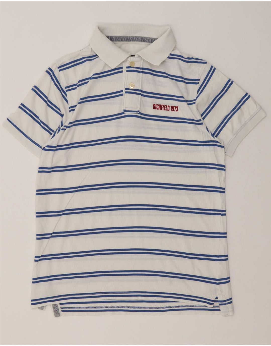 Polo da uomo Richfield XL in cotone a righe bianche