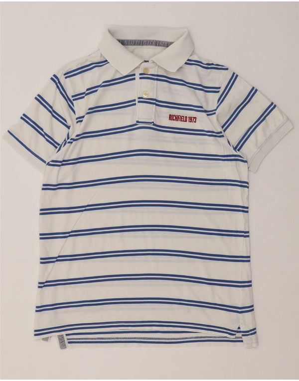 Polo da uomo Richfield XL in cotone a righe bianche