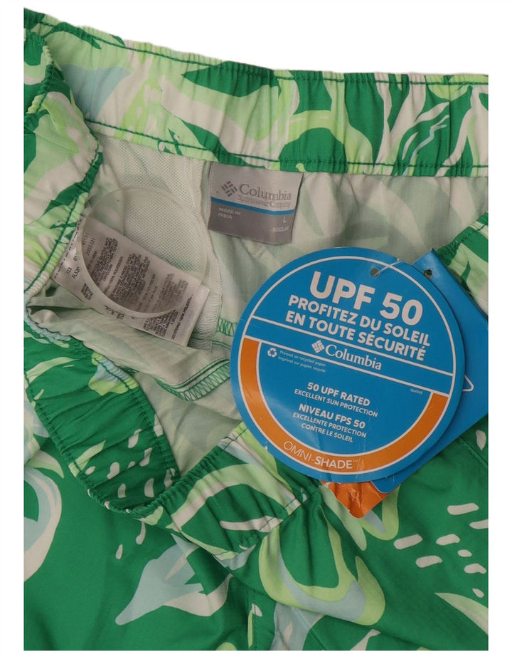 Pantaloncini da bagno da uomo Columbia, poliestere floreale verde grande