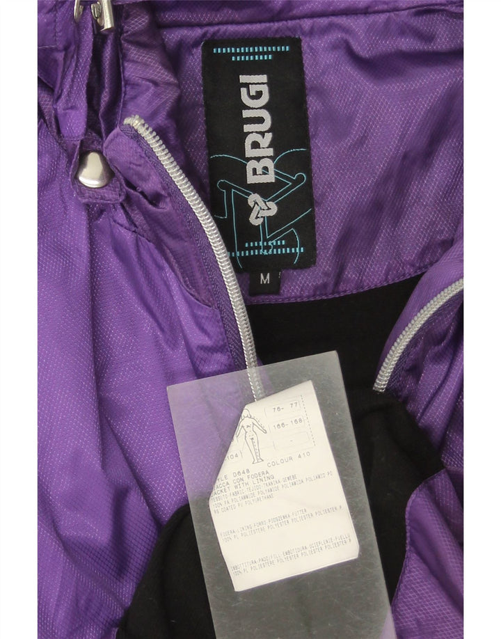 BRUGI Womens Hooded Windbreaker Jacket UK 14 Medium Purple Polyamide