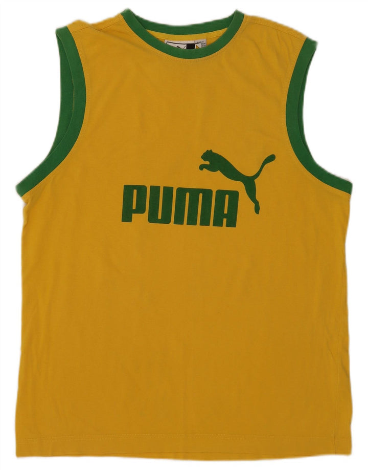 Canotta grafica da uomo Puma Large in cotone color block giallo