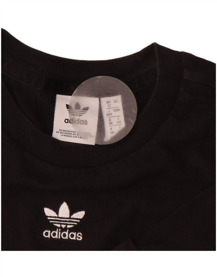 T-shirt corta da donna ADIDAS UK 12 cotone nero medio