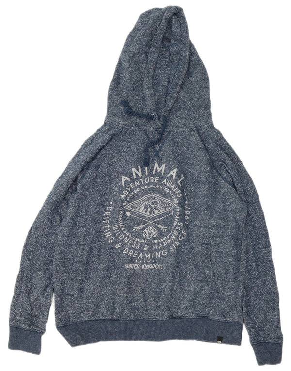Maglione con cappuccio oversize con grafica per ragazze Animal 11-12 anni Blu navy screziato