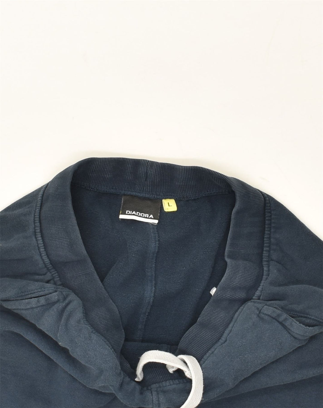 DIADORA Womens Tracksuit Trousers UK 14 Large Navy Blue Cotton | Vintage Diadora | Thrift | Second-Hand Diadora | Used Clothing | Messina Hembry 