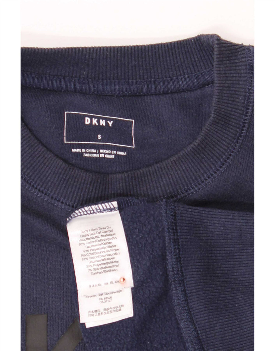 Dkny Felpa grafica da uomo Maglione piccolo in cotone blu navy