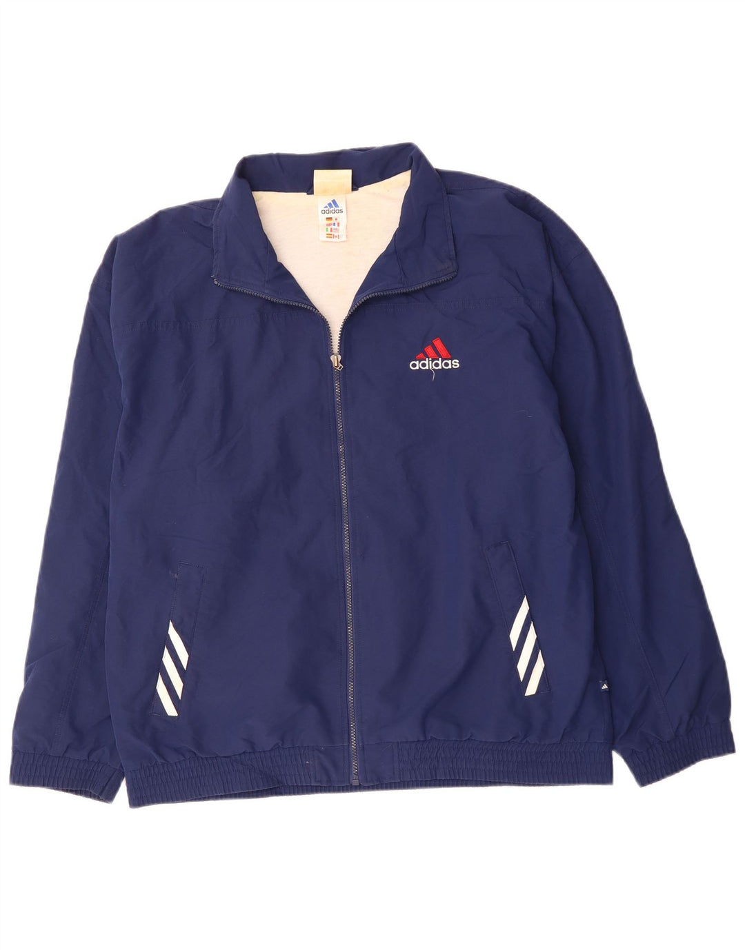 Giacca da tuta da uomo Adidas UK 42/44 Large Blu Navy Poliestere