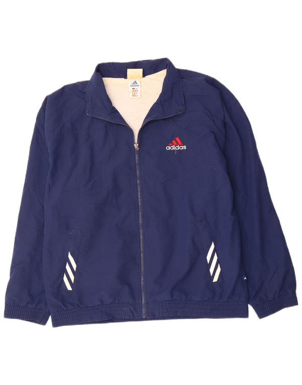 Giacca da tuta da uomo Adidas UK 42/44 Large Blu Navy Poliestere