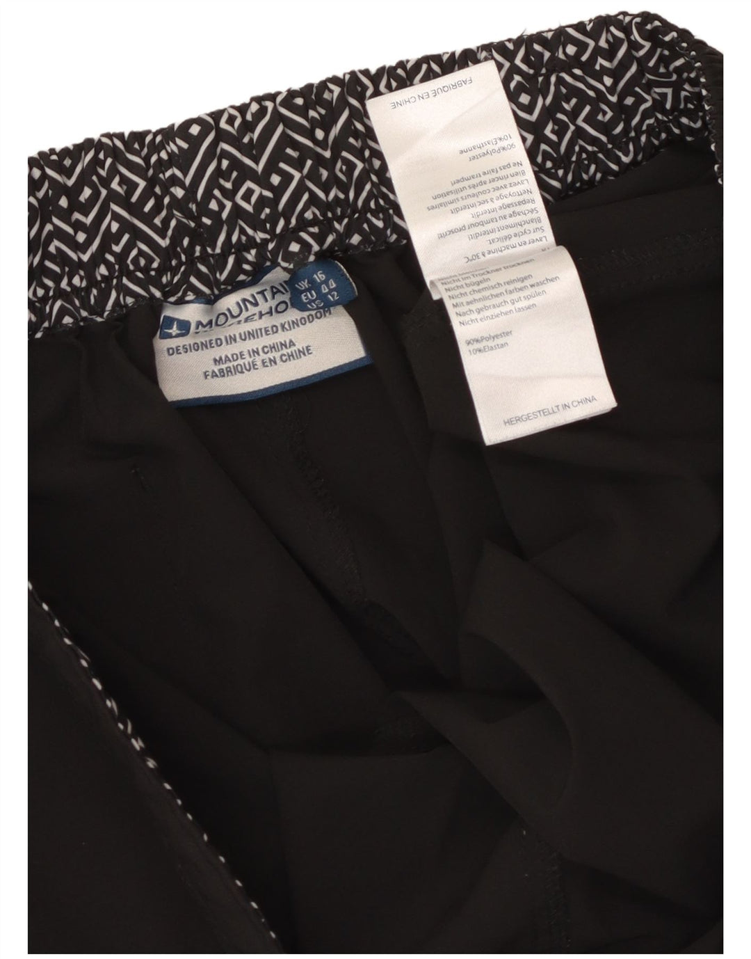 Pantaloncini da bagno da donna Mountain Warehouse UK 16 Large Nero Poliestere