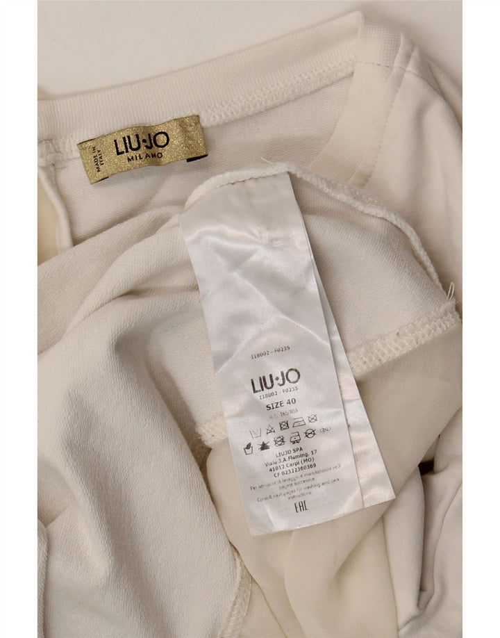 Felpa Donna Liu Jo Manica 3/4 Maglia IT 40 Small Cotone Bianco