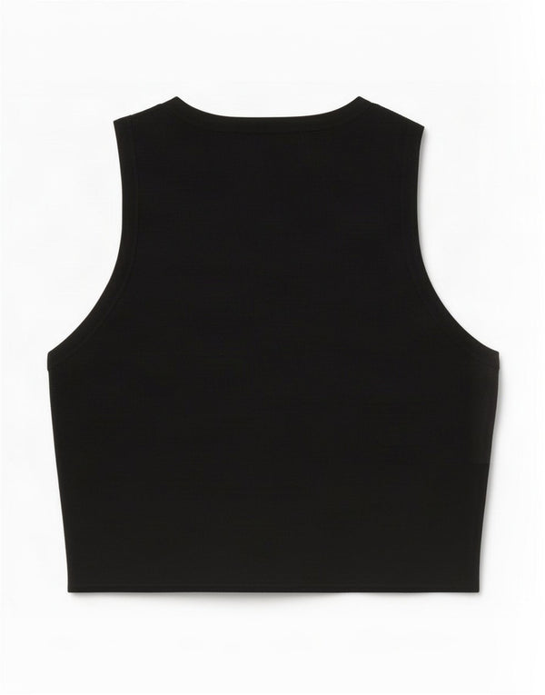 Canotta corta da donna Zara UK 12 media nera
