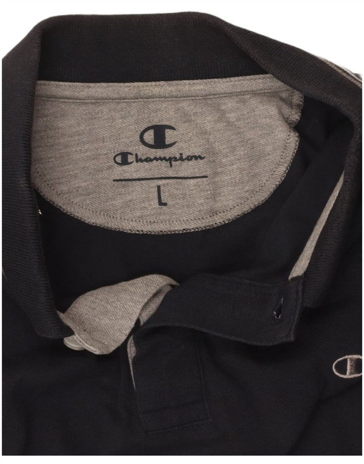 CHAMPION Mens Polo Shirt Large Navy Blue