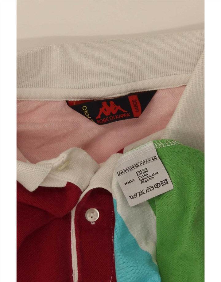 Polo Kappa Uomo Large in cotone rigato multicolore
