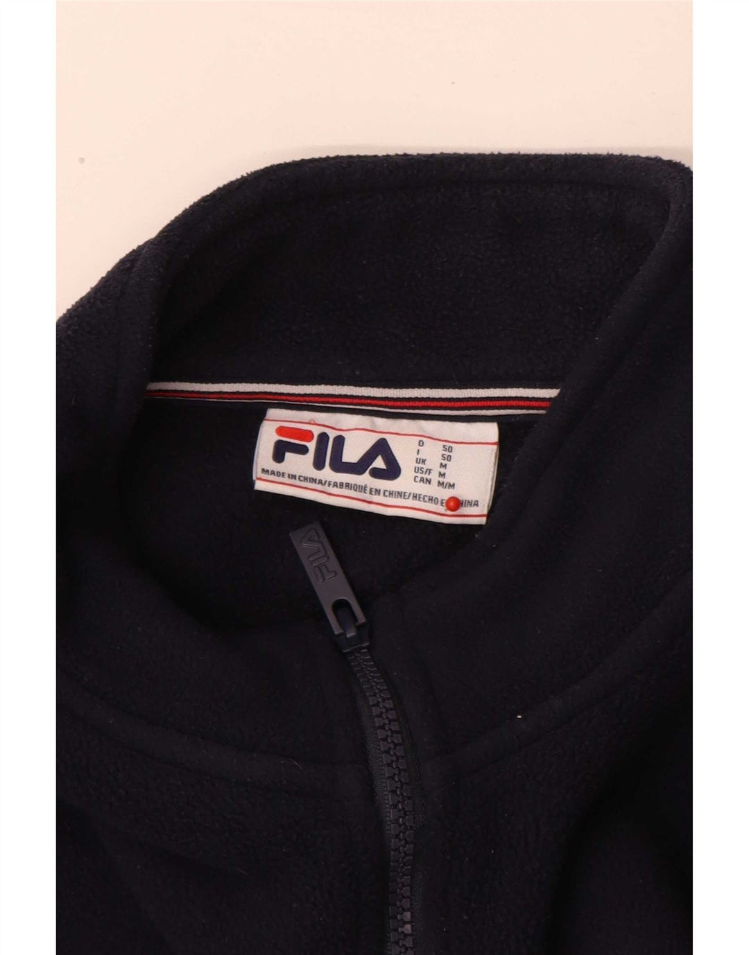 Maglione in pile Fila da uomo con zip e collo medio blu navy