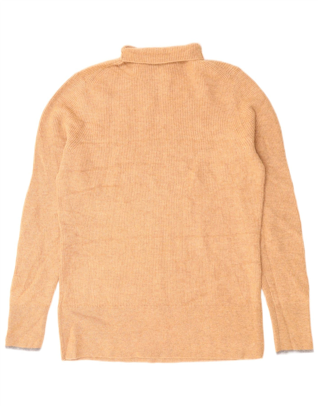Maglione maglione a collo alto da donna Calvin Klein UK 14 Large Beige Lana