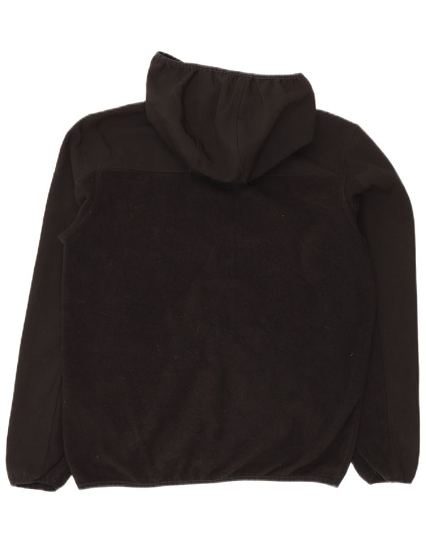 Giacca in pile con cappuccio Reebok da uomo UK 38 Medium Nero Poliestere