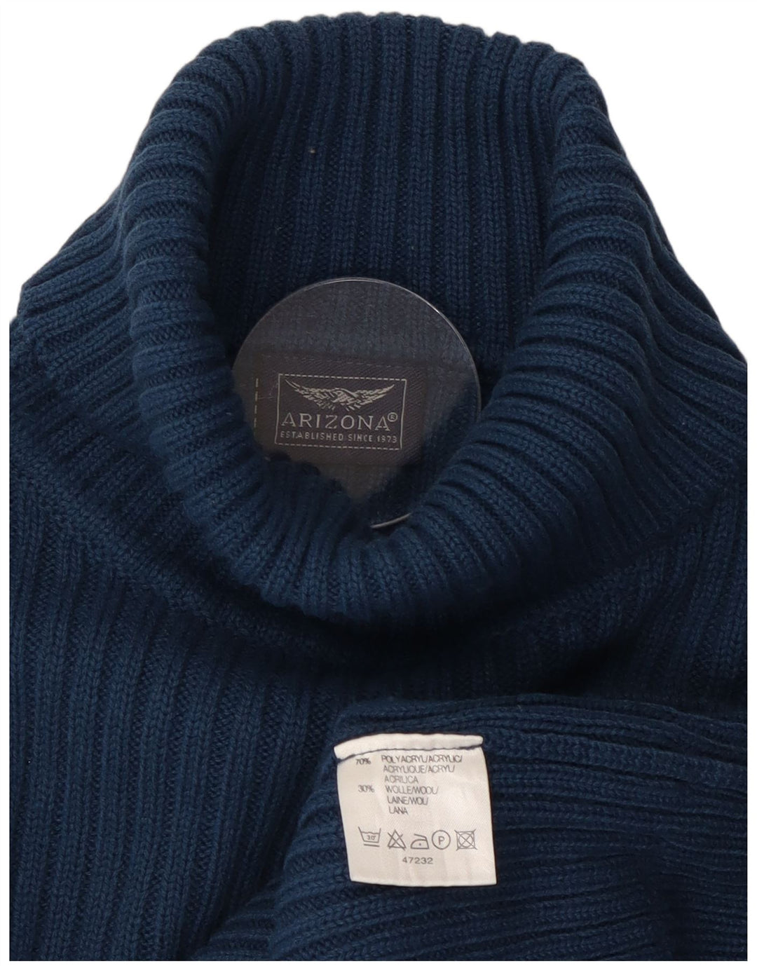 Maglione maglione a collo alto da donna Arizona UK 10 piccolo poliacrilico blu
