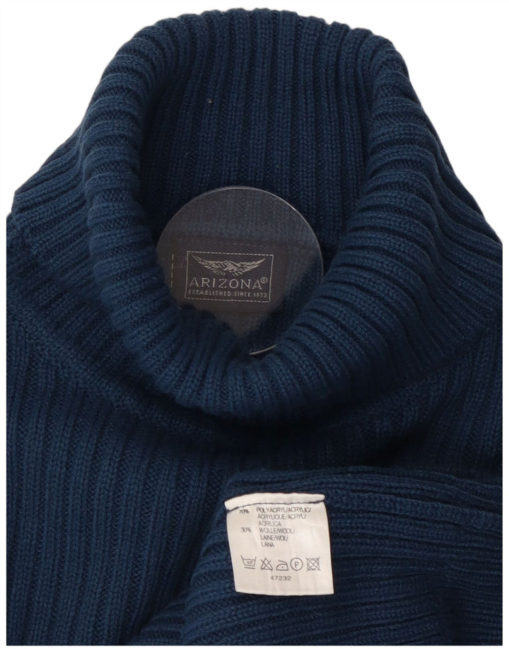 Maglione maglione a collo alto da donna Arizona UK 10 piccolo poliacrilico blu