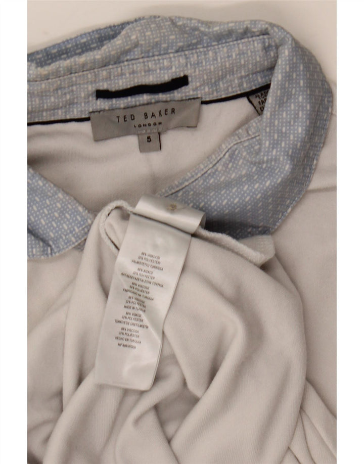 Polo da uomo Ted Baker taglia 5 XL in viscosa bianca