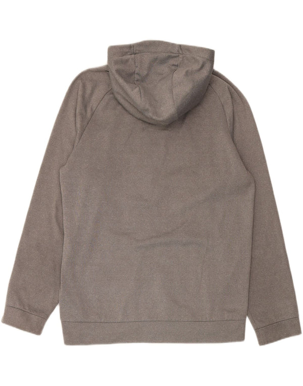 Felpa con cappuccio e zip Nike Dri Fit da uomo in poliestere grigio medio