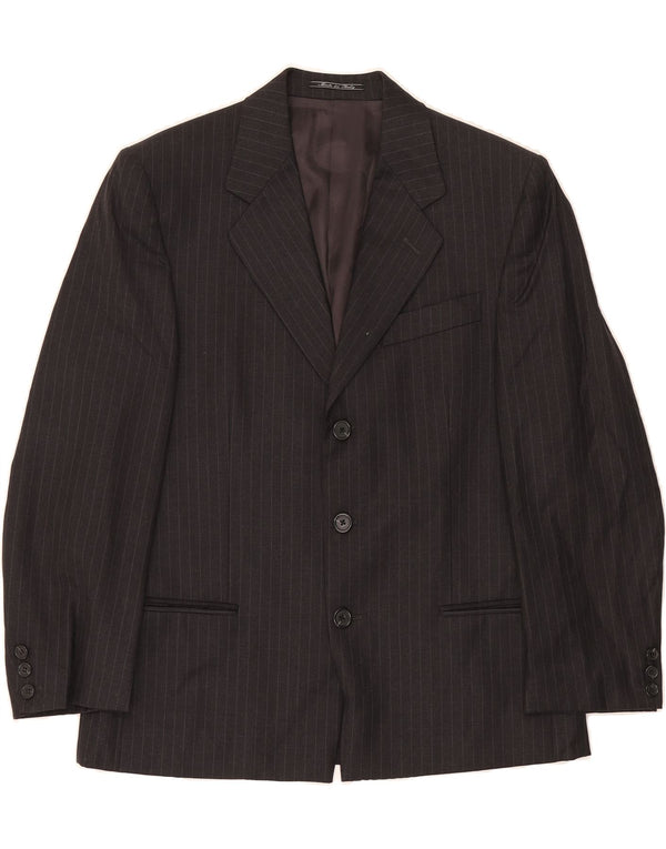 FENDI Mens 3 Button Blazer Jacket IT 50 Large Grey Pinstripe Virgin Wool