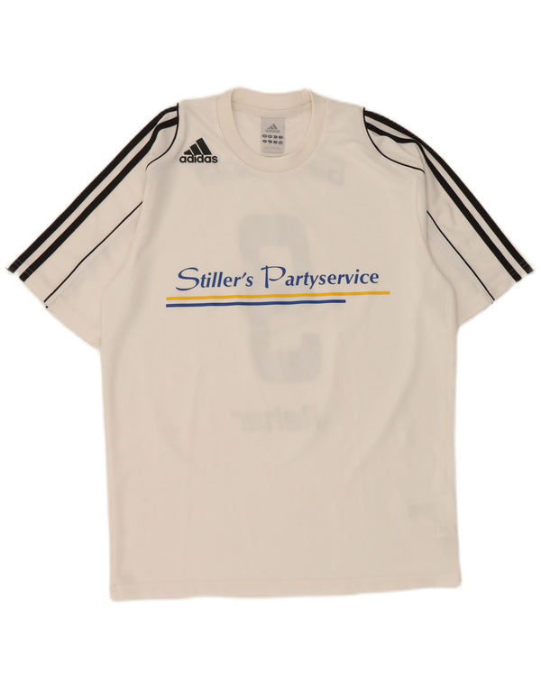 T-shirt grafica da uomo Adidas Top piccola in poliestere bianco