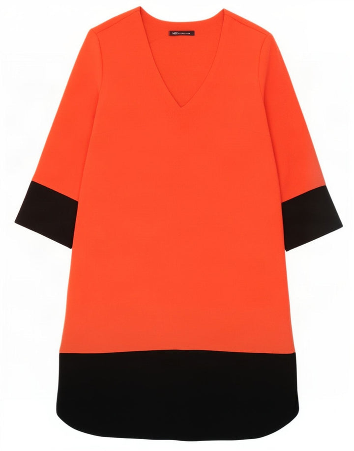 Abito a trapezio da donna Marks & Spencer UK 10 Small Orange Colourblock