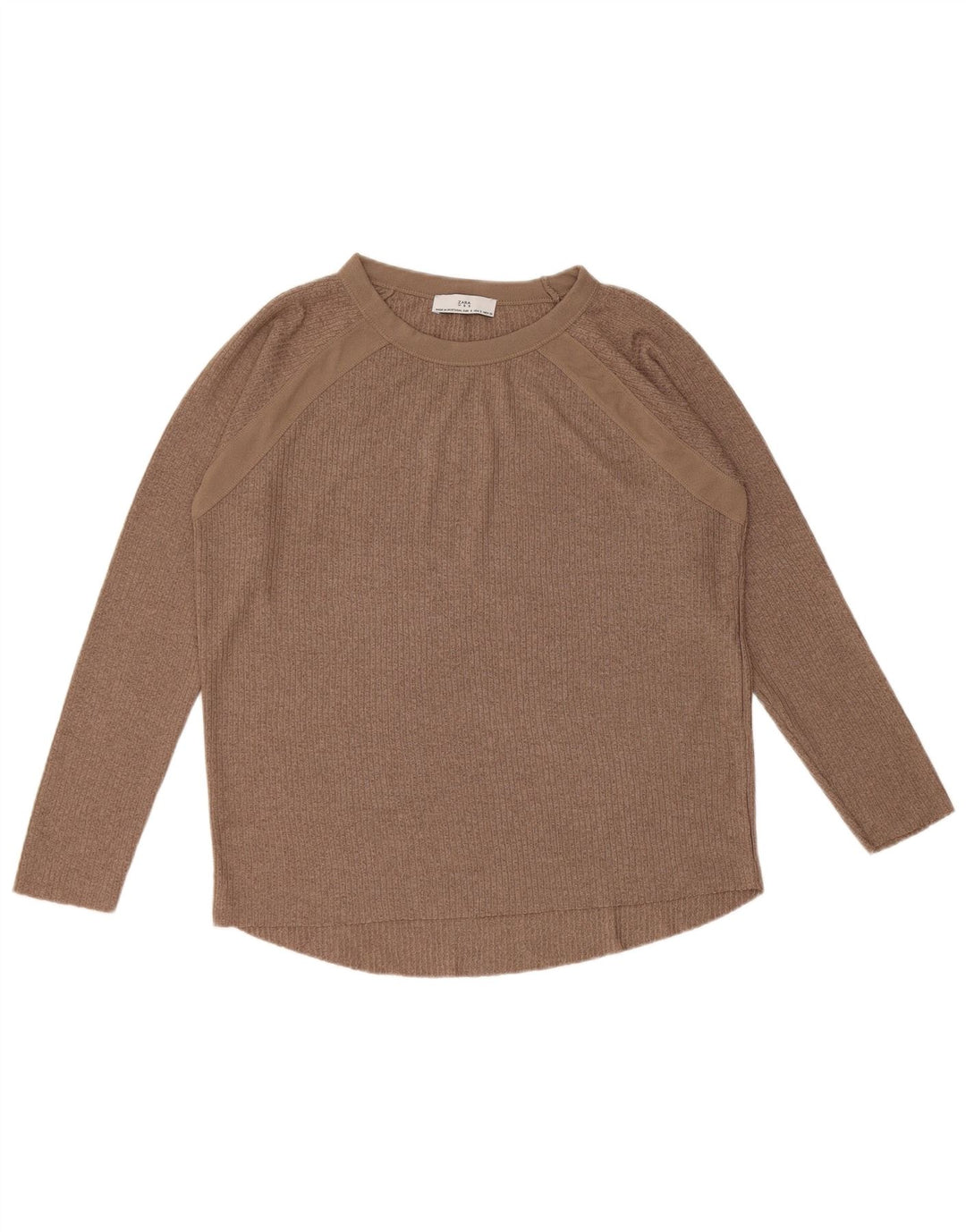 Top Zara da donna oversize a maniche lunghe UK 10 piccolo marrone
