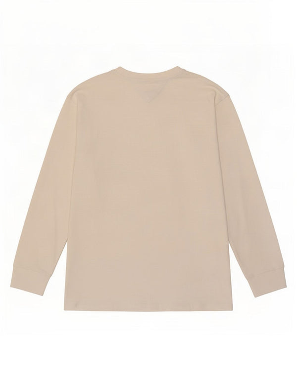 Tommy Hilfiger Top da uomo a maniche lunghe in cotone bianco sporco medio