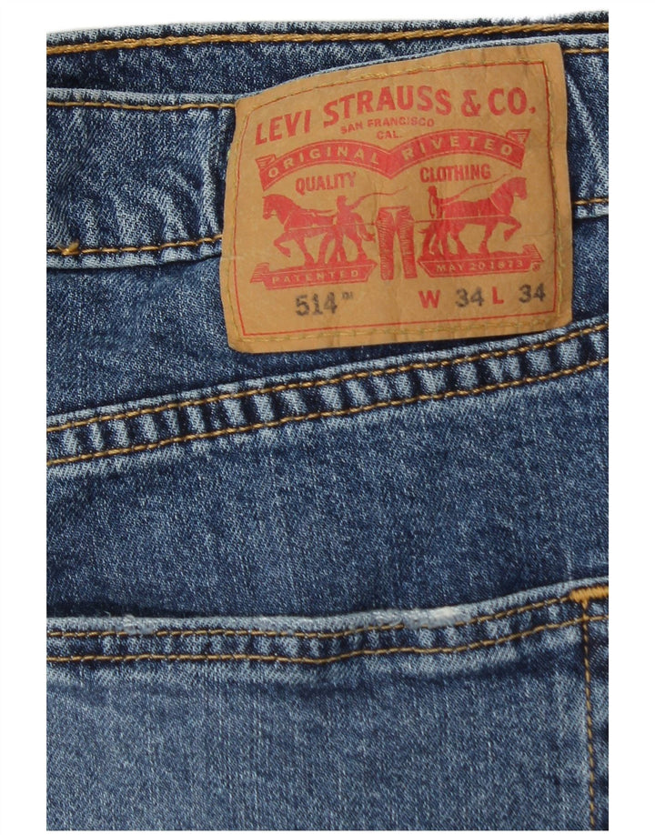 Levi's Uomo 514 Jeans dritti W34 L32 Cotone Blu