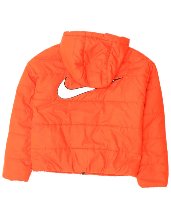 Giacca imbottita oversize con cappuccio Nike da donna UK 6 XS arancione poliestere