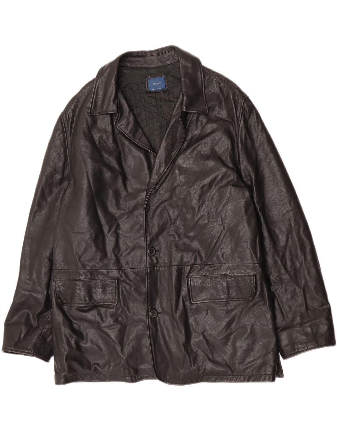 Giacca in pelle vintage da uomo IT 52 XL in pelle nera