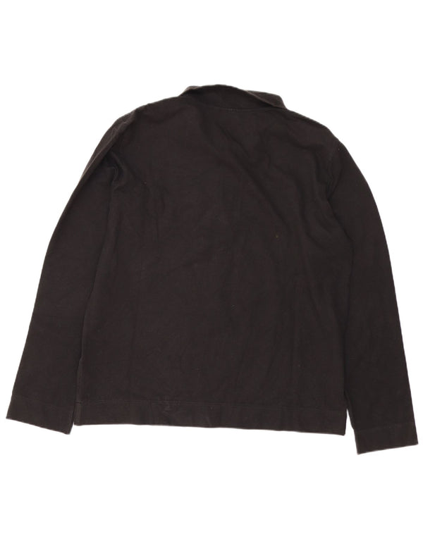 Polo Puma da uomo a maniche lunghe grande in cotone nero