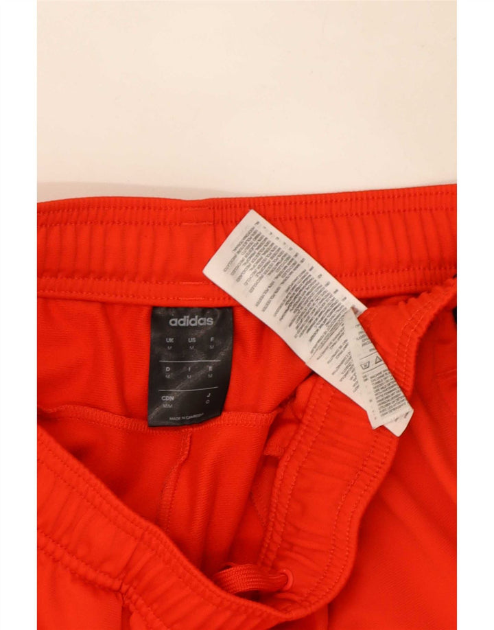 Pantaloni da tuta da uomo Adidas in poliestere rosso medio