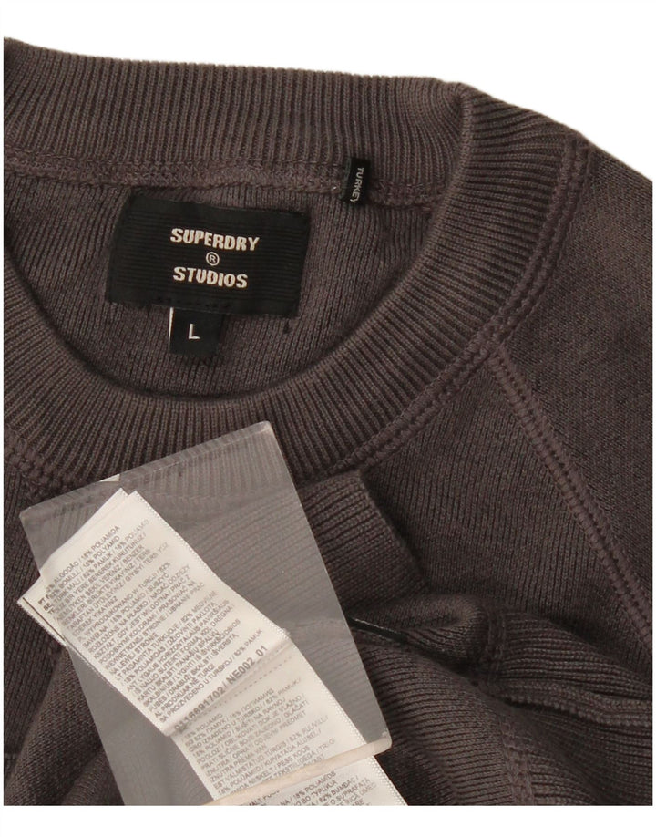 Felpa da uomo Superdry Maglione grande cotone grigio