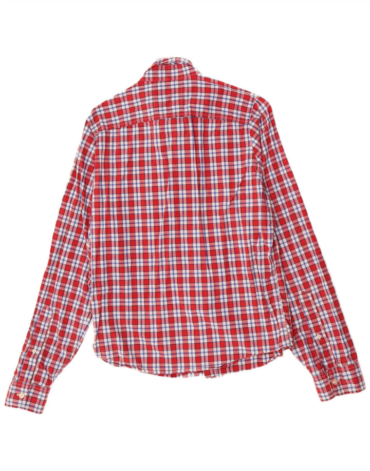 Camicia Hollister da uomo in cotone scozzese rosso medio