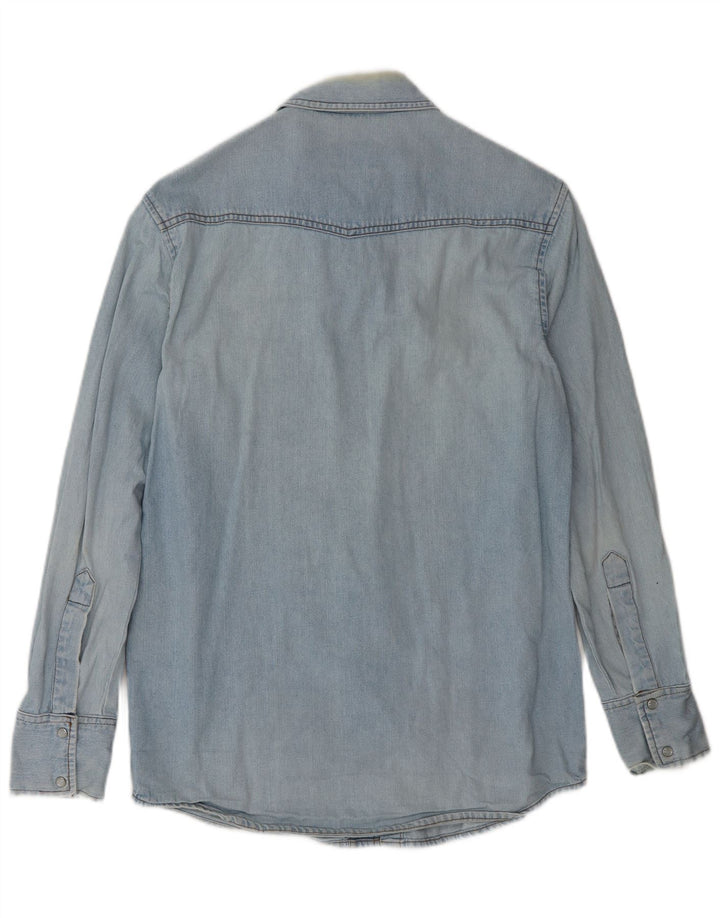 Camicia di jeans da uomo Wrangler XS in cotone blu