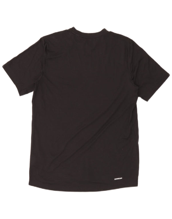 T-shirt grafica da uomo Adidas Aeroready Top in poliestere nero medio